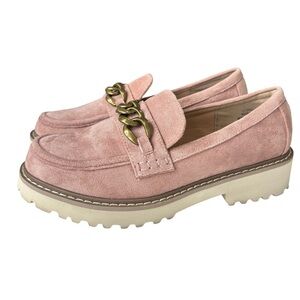 Hey Girl By Corkys Womens Shoe Sz 7 Literally Lug Sole Loafer Blush Chunky Heel